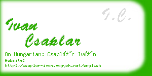 ivan csaplar business card